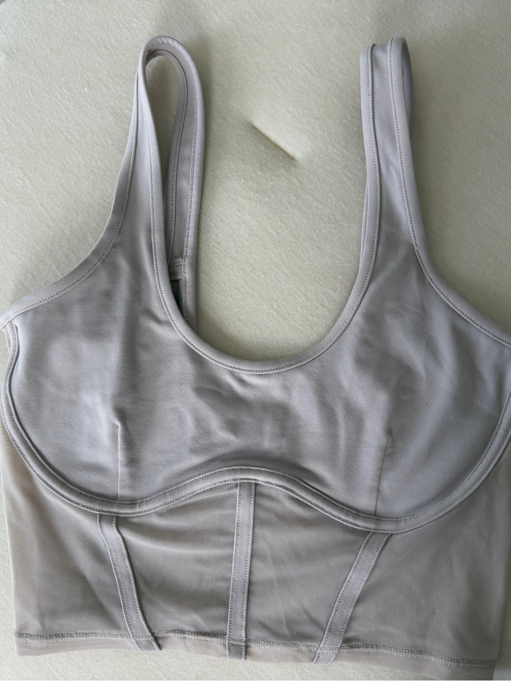 ALO Yoga Light Gray Longline Crop Bralette